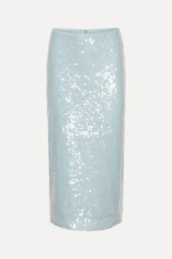 Sequins Pencil Skirt Light Blue