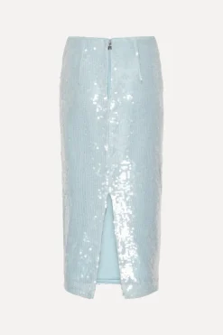 Sequins Pencil Skirt Light Blue