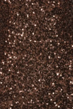 Sequins Sleeveless Dress Dark Brown