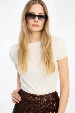 Sequins T-shirt Bright White
