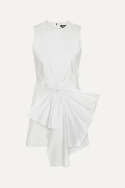 Sleeveless Dress W/ Bow Bright White