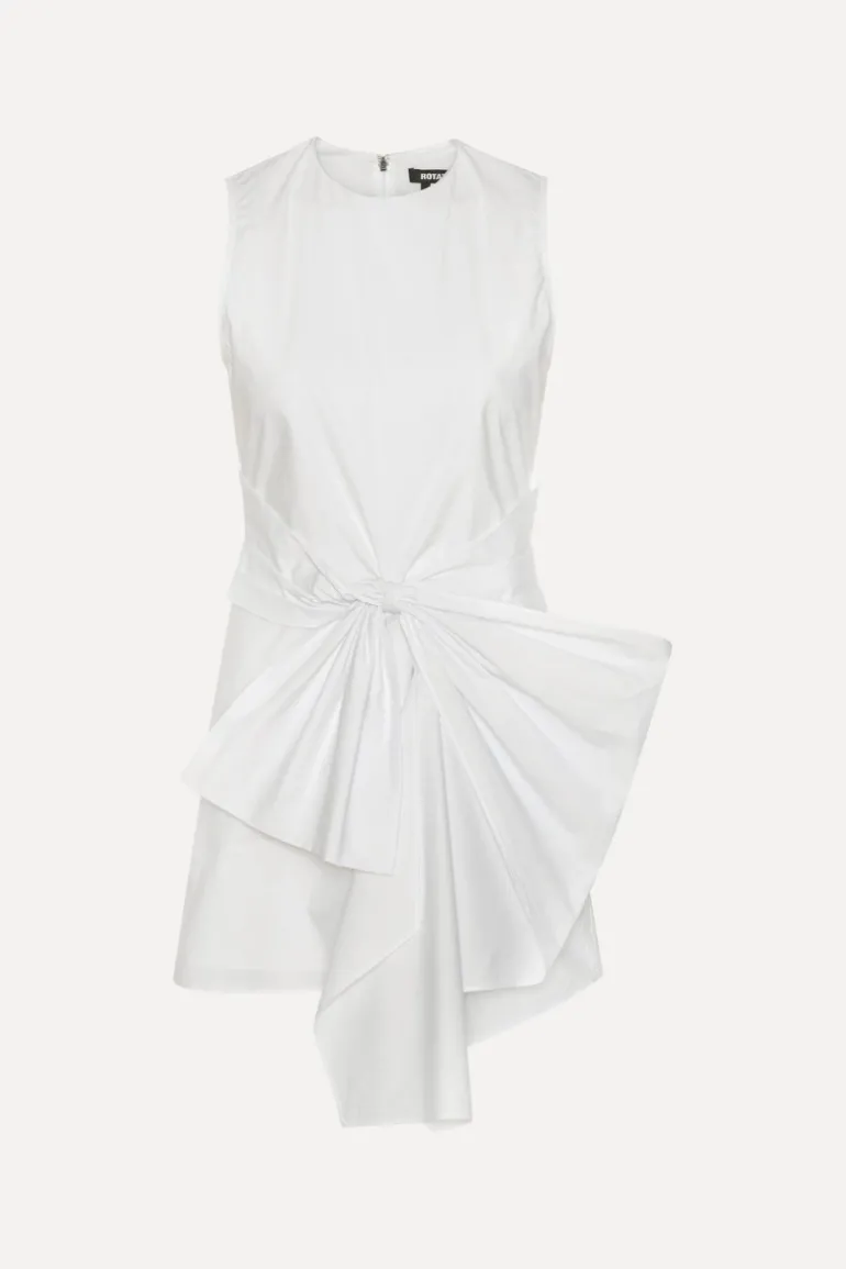 Sleeveless Dress W/ Bow Bright White
