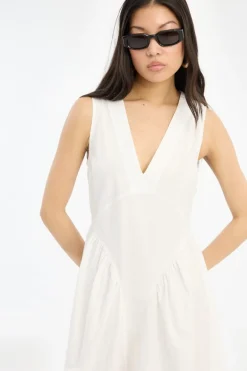 Sleeveless Midi Dress Bright White