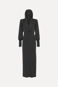 Slinky Hooded Dress Black