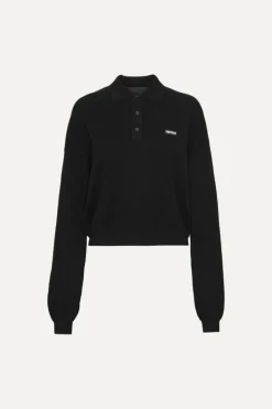 Slinky Knit Polo Black