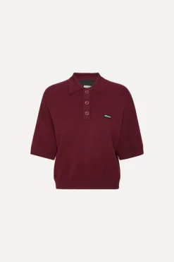 Slinky Knit Polo Bordeaux