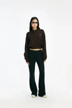 Slinky Knit Polo Dark Brown