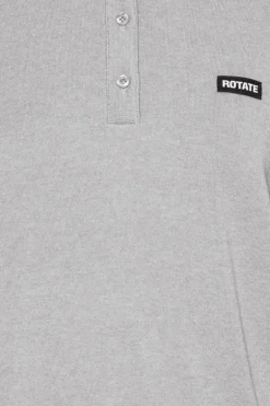 Slinky Knit Polo Light Grey