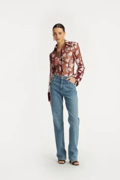 Straight Leg Jeans Blue Denim