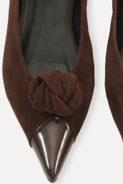Suede Knot Ballerina Chocolate Brown