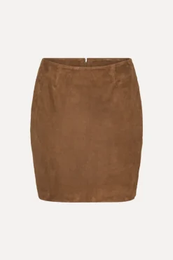 Suede Mini Skirt Brown