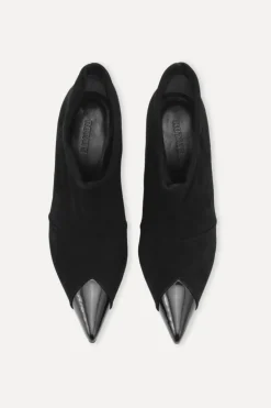 Suede Pointed Toe Boot Black