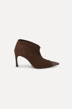 Suede Pointed Toe Boot Chocolate Brown