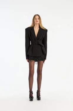 Suiting Belted Blazer Black