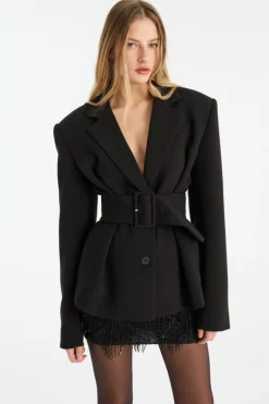 Suiting Belted Blazer Black