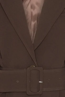 Suiting Belted Blazer Dark Brown