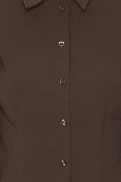 Suiting Fitted Shirt Dark Brown