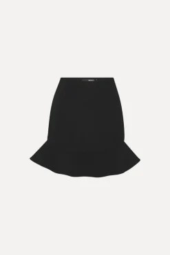 Suiting Mini Ruffle Skirt Black