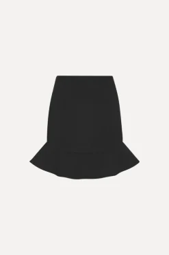 Suiting Mini Ruffle Skirt Black