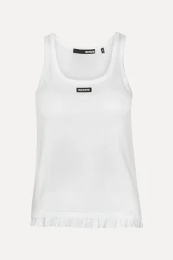 Tank Top With Ruffle Hem Bright White