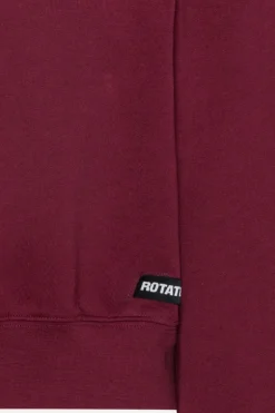 Terry Back Cropped Hoodie Bordeaux