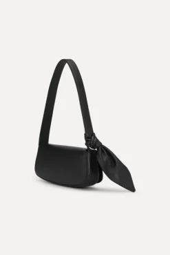 The Scarf Bag Black Leather