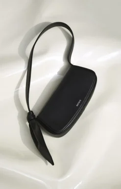 The Scarf Bag Black Leather