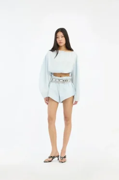 Tie Strap Ls Top Light Blue