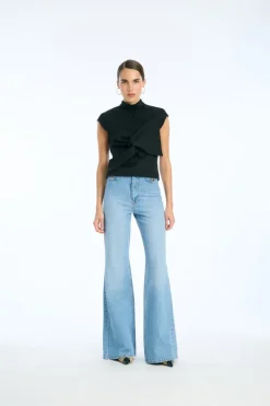 Top W/ Draped Bow Black