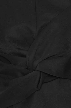 Top W/ Draped Bow Black