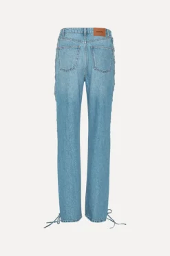 Twisted Lacing Jeans Blue