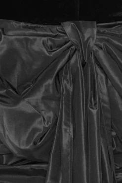 Velvet Bow Mini Dress Black