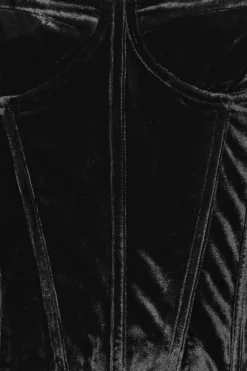 Velvet Bustier Top Black