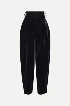 Velvet Carrot Pants Dark Blue