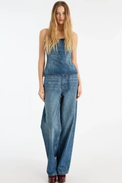 Wide Leg 5 Pocket Pants Blue