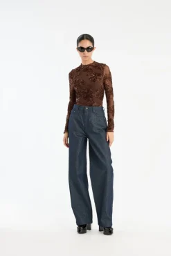Wide Leg Jeans Dark Blue
